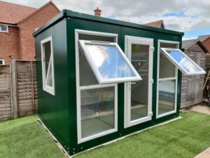 XPanda Home Office with Full Height Windows and Fully Glazed Door