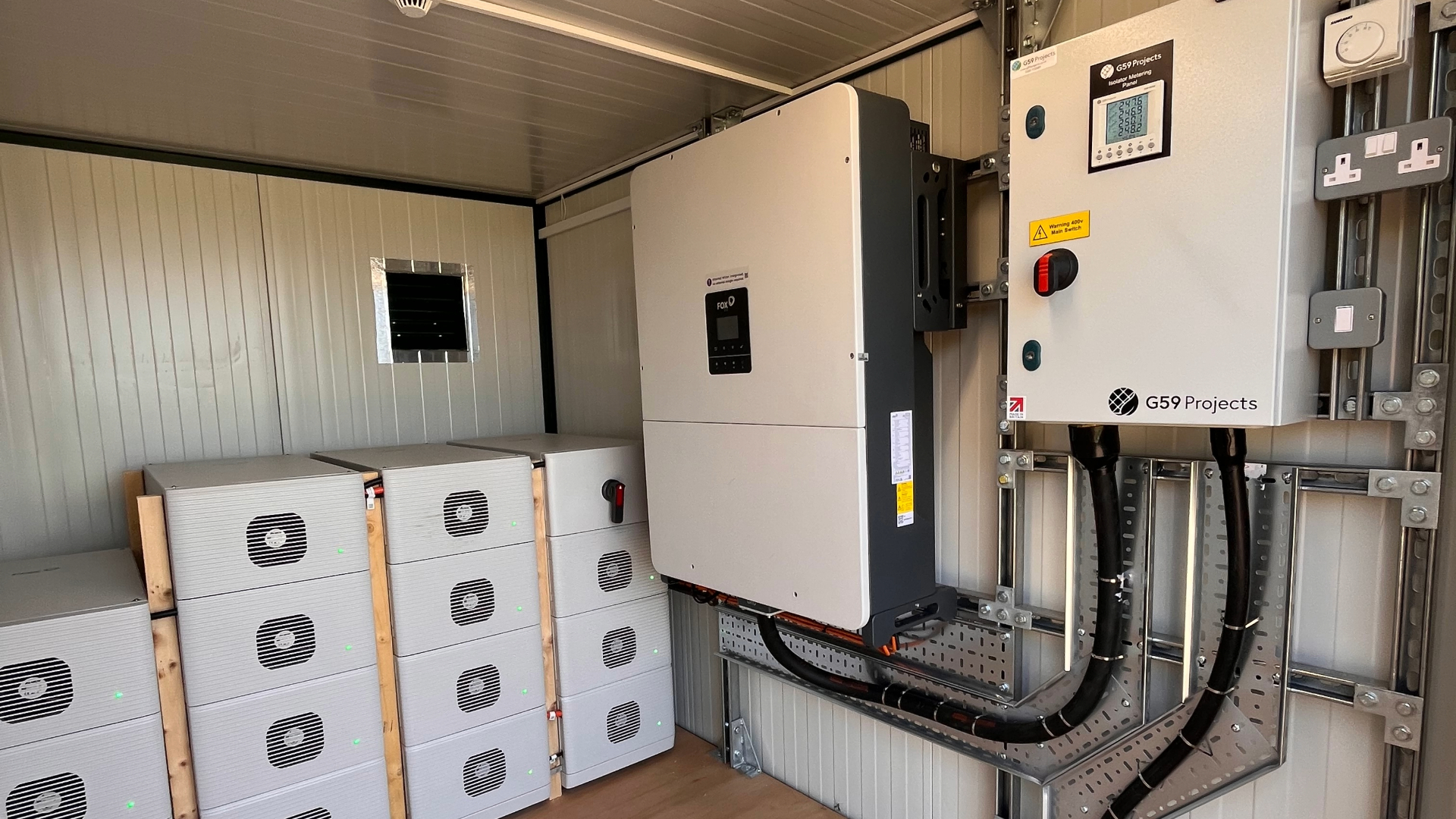 Insulated XPandaStore battery & inverter room interior